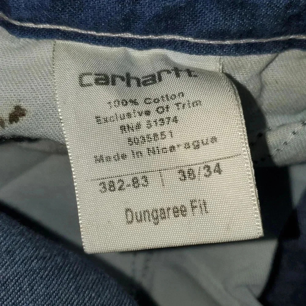 Carhartt Men's Size 38x34 Dungaree Fit Blue Jeans - Picture 14 of 15